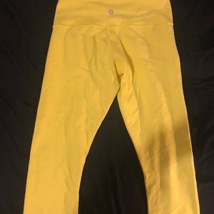 Yellow lululemon crop pants